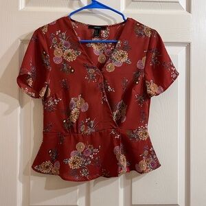 Floral peplum blouse